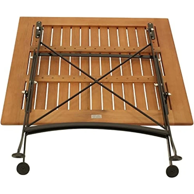 DEGAMO Gartentisch HOFGARTEN (1-St), 75x75cm quadratisch, Stahl schwarz + Eukalyptus, klappbar – Bild 6