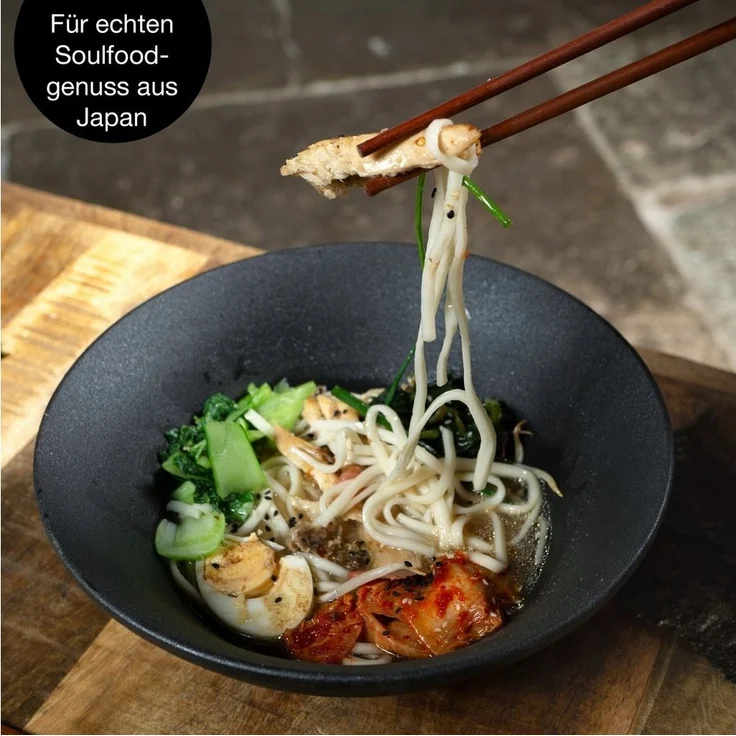 Moritz & Moritz Suppenschüssel 4x Ramen Schüssel Keramik, Keramik, Sandelholz, (4er Set) – Bild 3