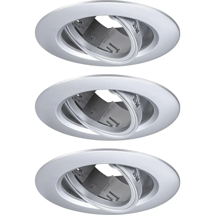 Paulmann LED Einbauleuchte 3er-Set chrom matt schwenkbar Ø 9 cm