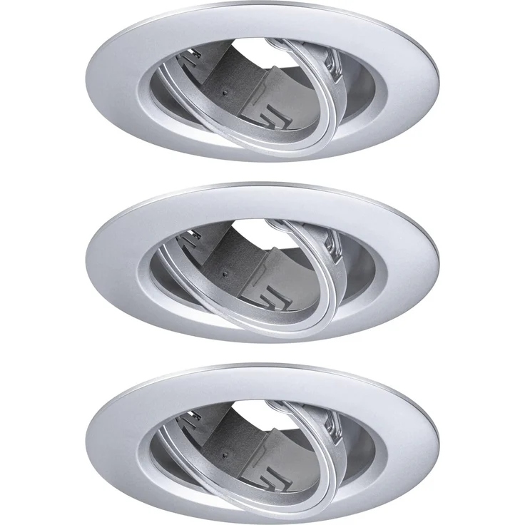 Paulmann LED Einbauleuchte 3er-Set chrom matt schwenkbar Ø 9 cm – Bild 1