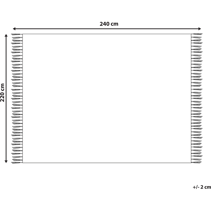 Beliani 'VELLA' Kuscheldecke, Baumwolle grau, 220x240 cm – Bild 2