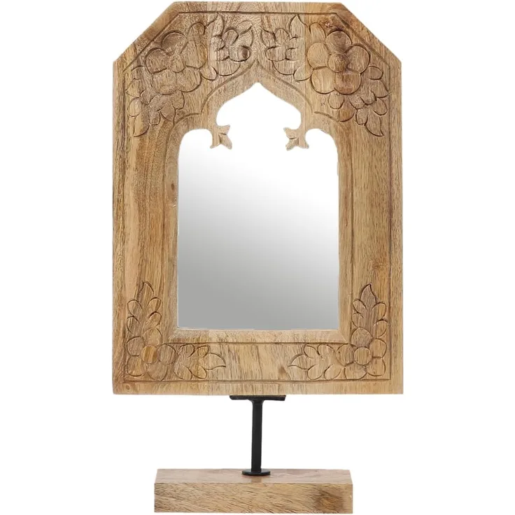 Marrakesch Orient & Mediterran Interior Schminkspiegel Schminkspiegel Schminktisch Holz 38cm, Boho Standspiegel Spiegel