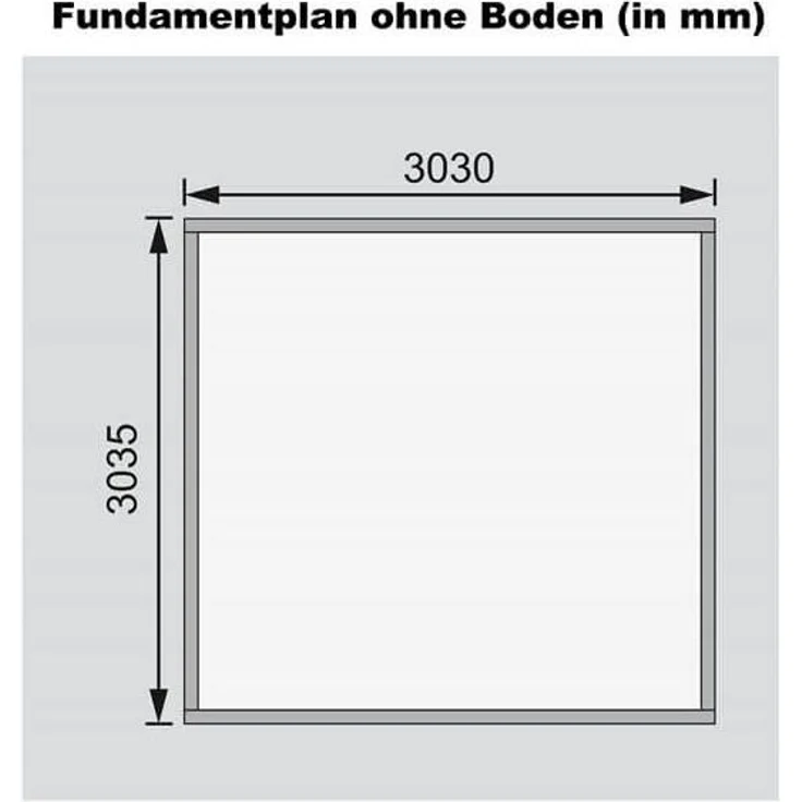 Gartenhaus Northeim 3 - 309x309 cm, 38 mm Holz naturbelassen, Karibu – Bild 3