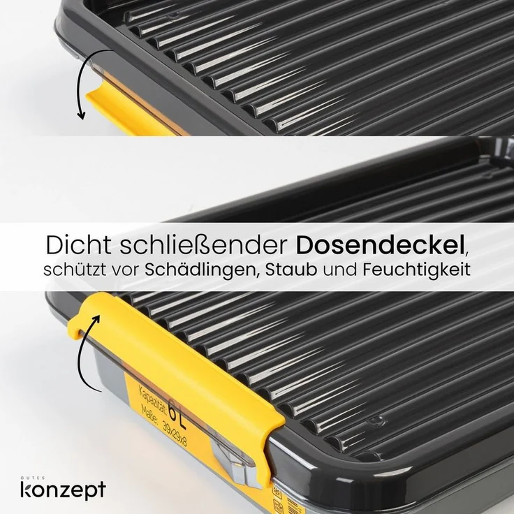 KONZEPT Aufbewahrungsbox mit Deckel, Stapelbox aus hochwertigem Kunststoff (15L - ‎40 x 30 x 21,5 cm) – Bild 2