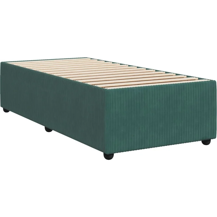 vidaXL Boxspringbett mit Matratze Dunkelgrün 100x200 cm Samt 3285623 – Bild 5
