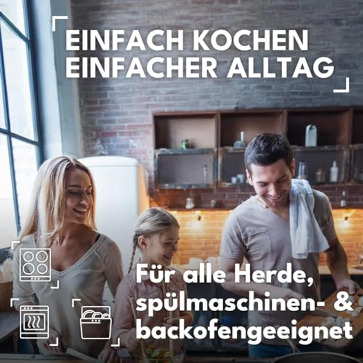 Onyx Cookware Bratpfanne 28 cm, beschichtet, Induktion, kratzfest, ofenfest bis 260°C, PFAS-frei, 3-Schicht Edelstahl/Aluminium – Bild 5