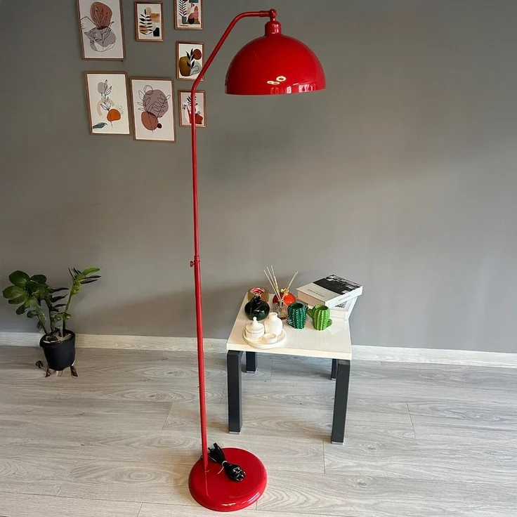 Bamyum Stehlampe Stehlampe mit beweglichem Kopf Moderne dekorative Stehlampe aus Metall, ohne Leuchtmittel, E27, verstellbarer Lampenschirm, Stehluchte mit Ablage – Bild 5