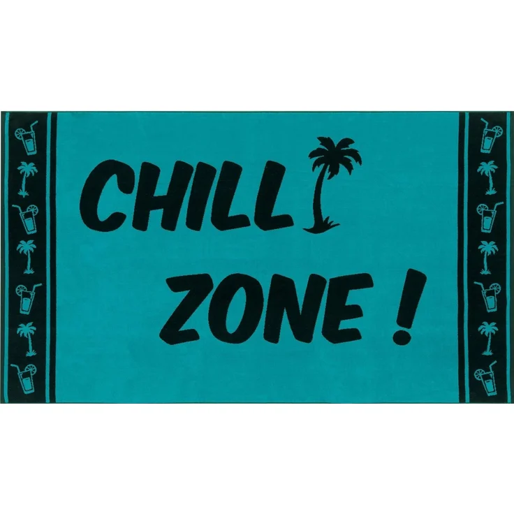 Delindo Lifestyle Strandtuch Tropical CHILLZONE, XXL Strandlaken aus 100% ägyptischer Baumwolle, (1-St), Jacquard-gewebtes Motiv – Bild 1