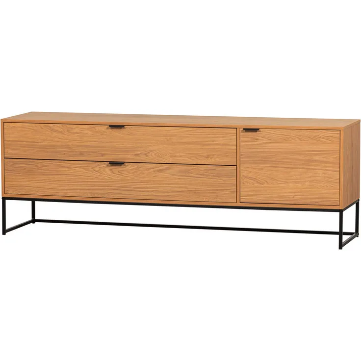 Livetastic Lowboard Silas, Eiche, 1 Fach, 2 Schubladen, 180x61x44 cm, stehend, mit Kabeldurchlass