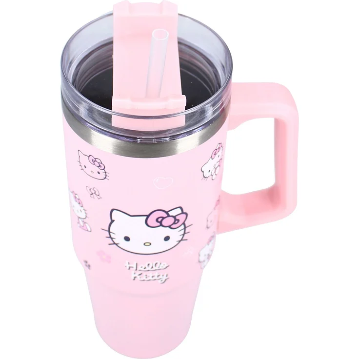 Hello Kitty Trinkflasche 900ml – Kinder Flasche rosa Bottled Bliss mit Henkel – Bild 6
