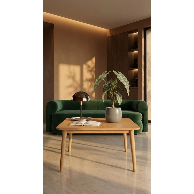 Couchtisch Gorbin 70x70 cm Eiche Natur - Modern mit Massivholzbeinen – Bild 2