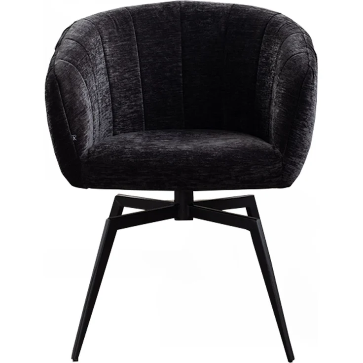 KAWOLA Esszimmerstuhl LIMA Drehstuhl Stoff schwarz 80 x 60 x 57 cm – Bild 3