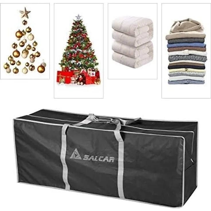 Salcar Aufbewahrungstasche für Weihnachtsbaum Künstlich − für zerlegbare Bäume bis zu 270 cm, 150 x 50 x 60 cm extra große Aufbewahrungstasche – Bild 4