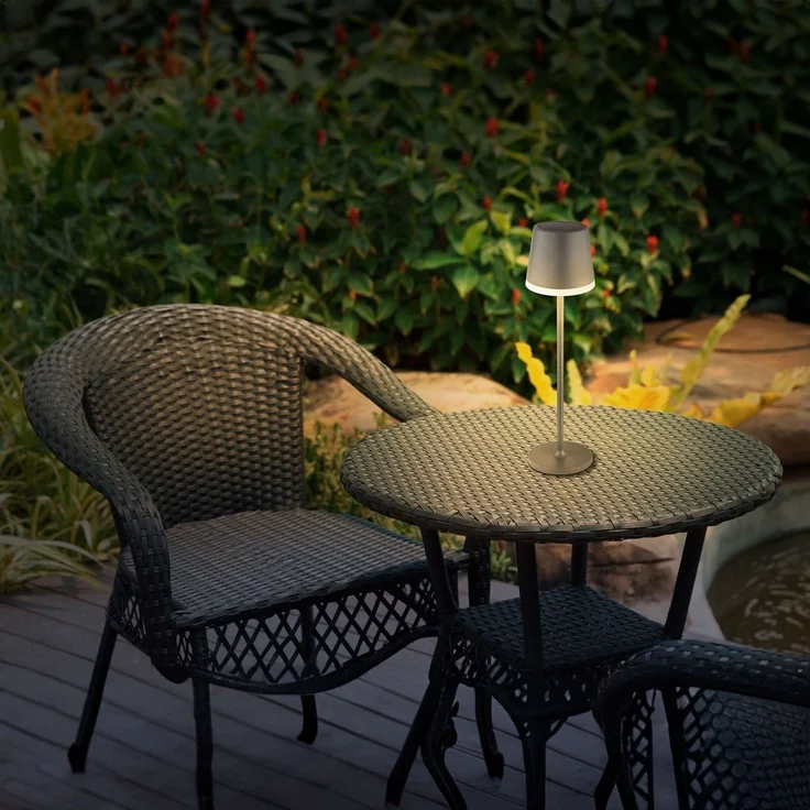 Tischlampe Kabellos Solar Akku Tischleuchte Außen Solarleuchte Anthrazit 36637A – Bild 5