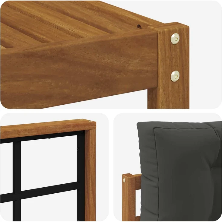 vidaXL Outdoor-Sofagarnitur 4 stk. 4-Sitzer Natur und Anthrazit 3367415 – Bild 5