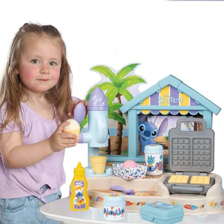 Smoby Stitch Beach Bar, Spielküche mit Eismaschine und Waffeleisen, inkl. Zubehör, bunt – Bild 4