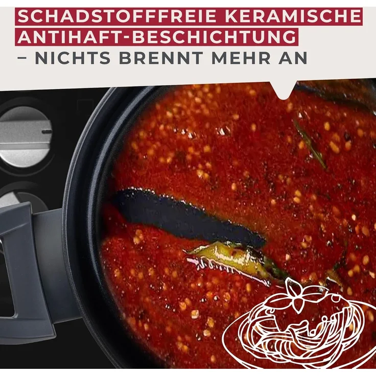 Fackelmann Kochtopf Statement 20cm – Topf mit keramische Beschichtung – Recyceltes Aluminium mit Antihaft-Beschichtung – PFAS-frei, Hitzebeständiger Griff, Für alle Herdarten inklusive Induktion – Bild 4