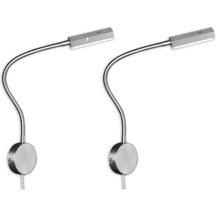 2er SET LED Wandlampen dimmbar, Schwanenhals Leselampen, Breite 8cm