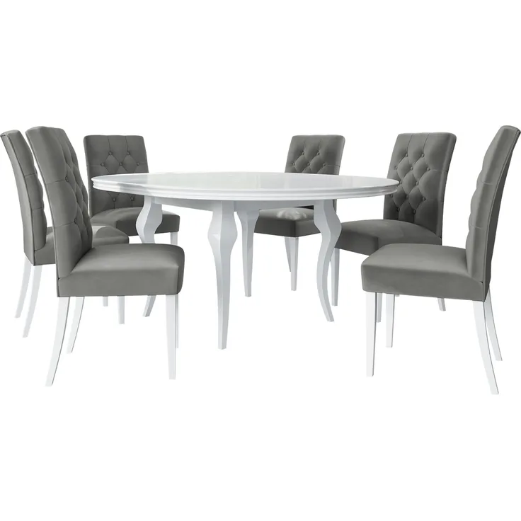 Essgruppe Diplodok-06 (Magic Velvet 2217, Weiß, Weiß Hochglanz, 120 cm)