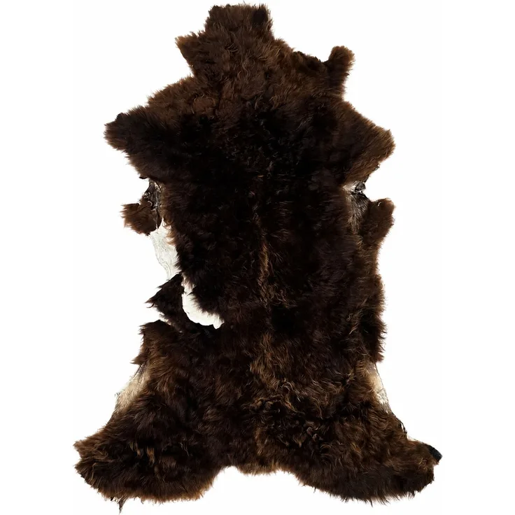 Provellus Schaffell Echt, Dunkelbraun, ca 116 cm, Lockenflor, Öko gegerbt, Unikat 176-167, ca 116 cm, Dunkelbraun / Braun, ca 116 cm
