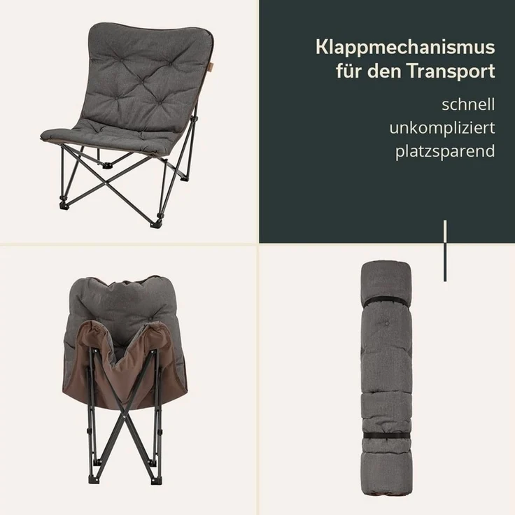 Skandika Campingstuhl Mala, bequemer Klappsessel, Gartenstuhl, Faltstuhl, gepolstert, Tragetasche, Robustes Stahlgestel, für Outdoor und Indoor, Balkon – Bild 3