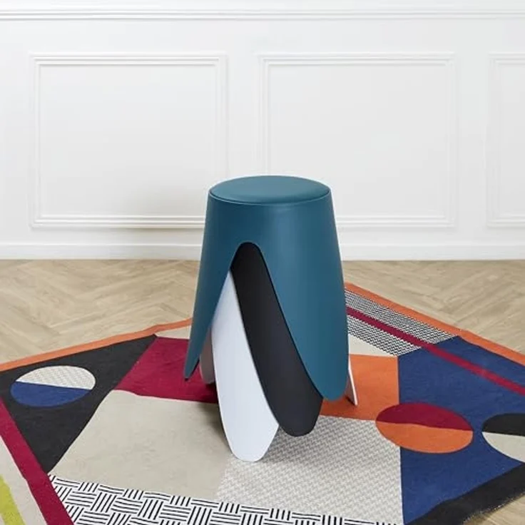 HOME DECO FACTORY, HD0297, Eve Duck Blue Hocker, Les P'Tits Prix, Zeitgenössisch, Möbel, Sitz, Bank und Hocker, 30x46x30 cm, Sitzhöhe 46 cm, Duck Blue – Bild 7