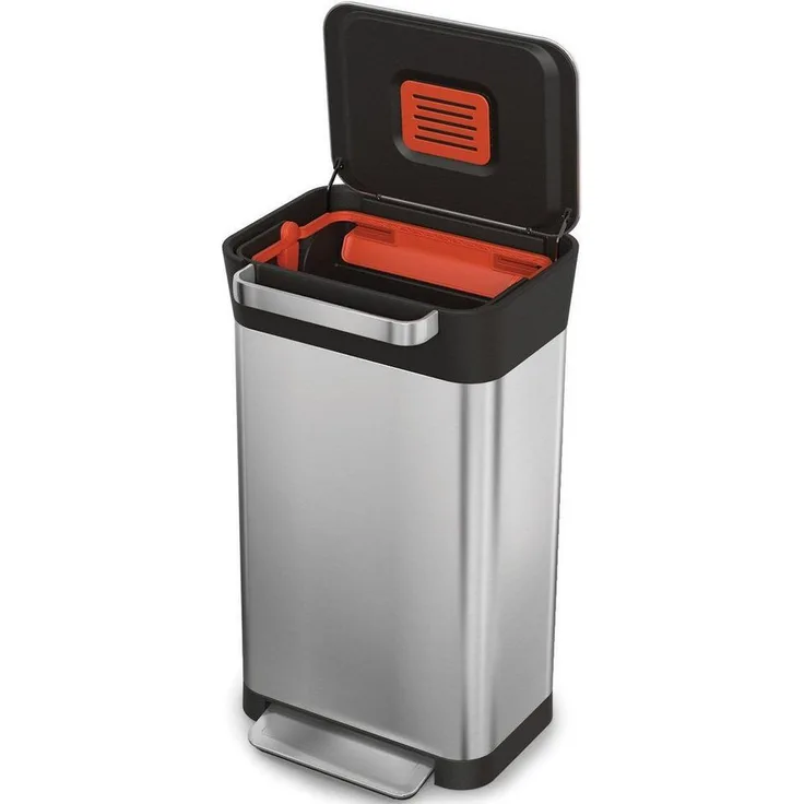 Joseph Joseph Titan Edelstahl 30L Abfalleimer inkl. Abfallpres