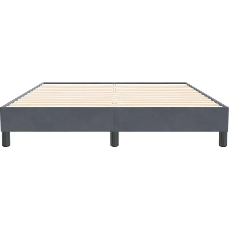 vidaXL Boxspringbett ohne Matratze Dunkelgrau 160x210 cm Samt 3315832 – Bild 5