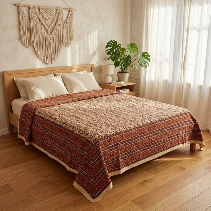 Guru-Shop Tagesdecke Blockdruck Tagesdecke, Bett & Sofaüberwurf,.. – Bild 2