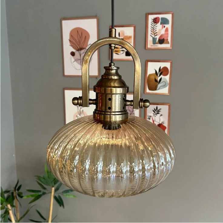 Bamyum Pendelleuchte Elegant Glas Pendelleuchte Hängelampe Restaurant Halle Beleuchtung, ohne Leuchtmittel – Bild 1