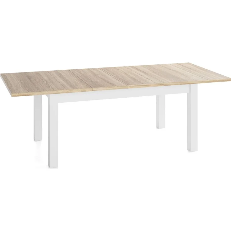 WFL GROUP Esstisch Lindberg ausziehbar verlängerbar rechteckig mit weißen Holzbeinen (MADE IN EU, XXL Groß– 120/140/150/160/200 cm ausziehbar auf 160/180/190/240/300 cm), platzsparender Tisch in Holzoptik für Küche, Esszimmer oder Wohnzimmer – Bild 3