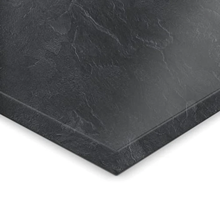 AUPROTEC Tischplatte 28mm Schiefer 90x60 cm I Spanplatte mit 1mm ABS Kante & PU-Verleimung I melaminharzbeschichtet I elegant & wasserabweisend – Bild 5