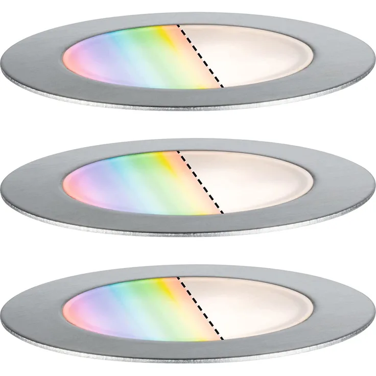 Paulmann 94752 Plug&Shine Bodeneinbauleuchten Set Zigbee Floor RGBW IP67 Edelstahl