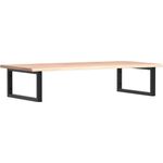 vidaXL Waschtischplatte mit Halterung Stahl und Massivholz Eiche 3302601