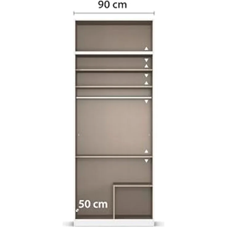 Rauch Möbel Lagoa, Kleiderschrank, Garderobe für Schlafzimmer, Kinderzimmer, Jugendzimmer 4-türig, 2 Schubladen, mit Zubehör Classic, Farbe Eiche Sonoma, Holz, Breite 91 – Bild 9