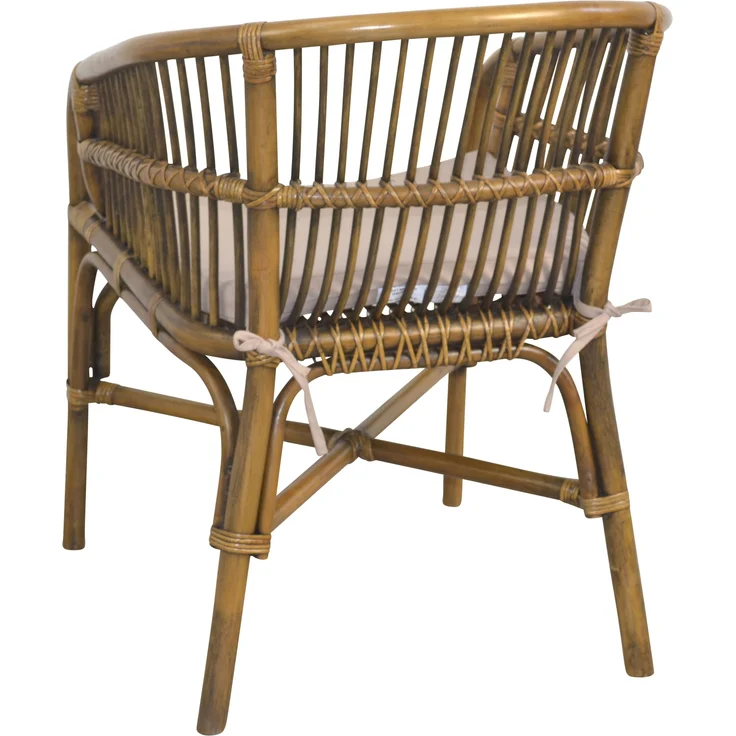 Rattansessel handgefertigt, kaffeebraun lackiert, inkl. Sitzkissen – Bild 3