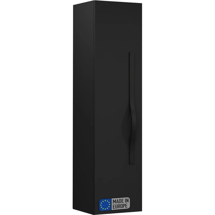BADEDU FILS Hochschrank 33 cm breit, Schwarz, Griff Schwarz – Bild 1
