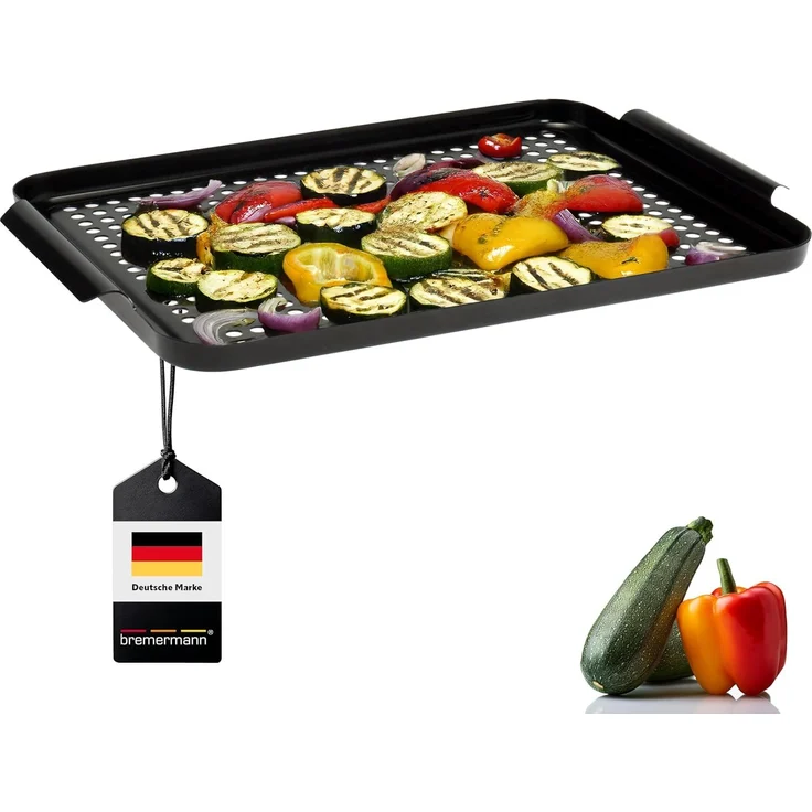 Bremermann 'MAXI' Grillplatte, antihaftbeschichtet, Stahl schwarz, 44,5 x 29,5 x 2,5 cm – Bild 1