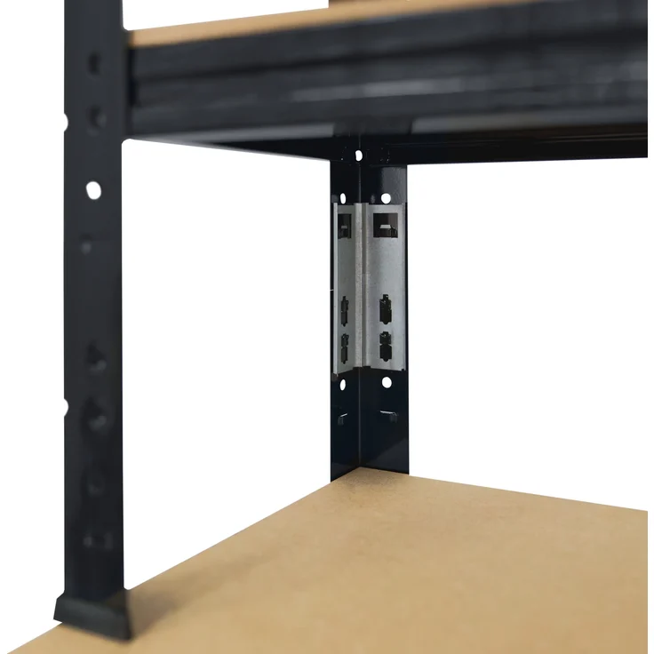 shelfplaza BLACK 190x100x60 cm Werkbank Regal in schwarz mit 6 Böden und 145 kg Traglast pro Boden – Bild 2