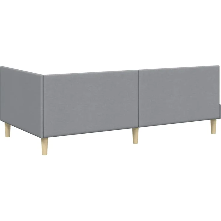 vidaXL Eckbettgestell mit Matratze 2 stk. Hellgrau 100 x 200 cm Stoff 3393749 – Bild 9