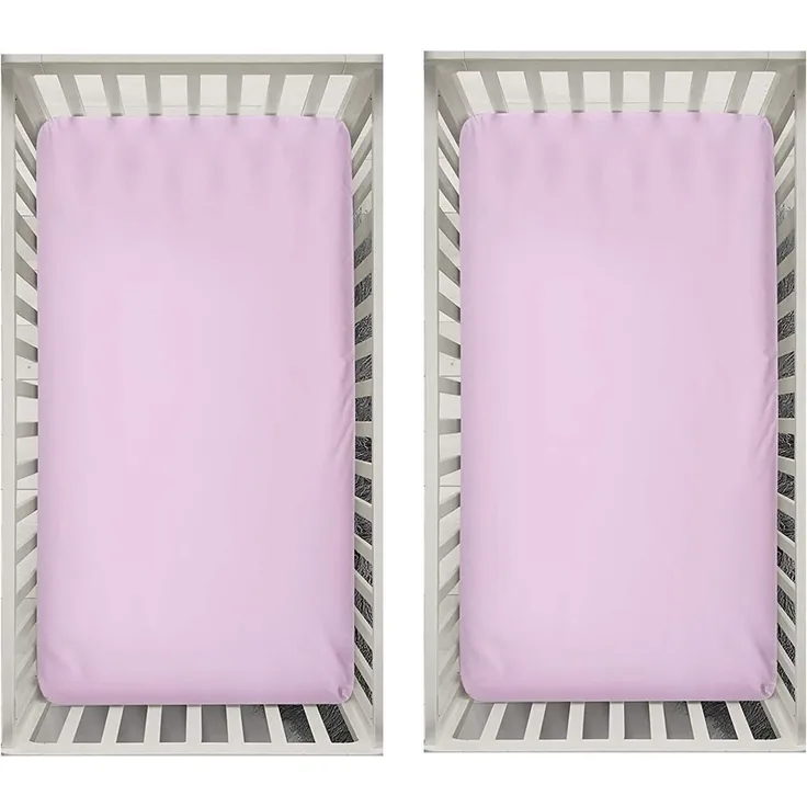 DuDu N Girlie Baumwolle Jersey Kinderbett Spannbettlaken, 60x120 cm, 2-teilig, pink