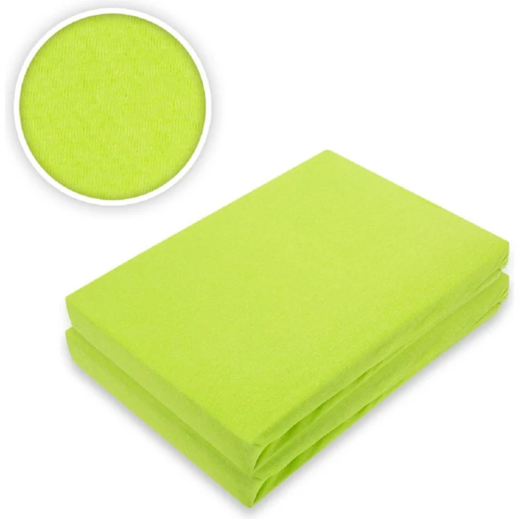 Doppelpack Jersey Spannbettlaken Premium Apfelgrün 140 - 160 x 200 cm – Bild 2