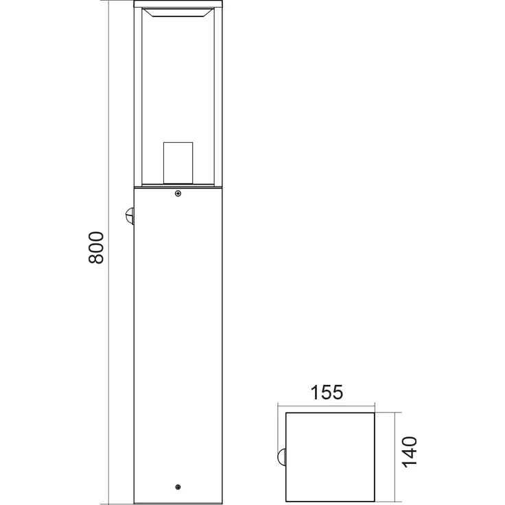 LED Pollerleuchte mit Bewegungsmelder in Anthrazit, Höhe 80cm – Bild 6