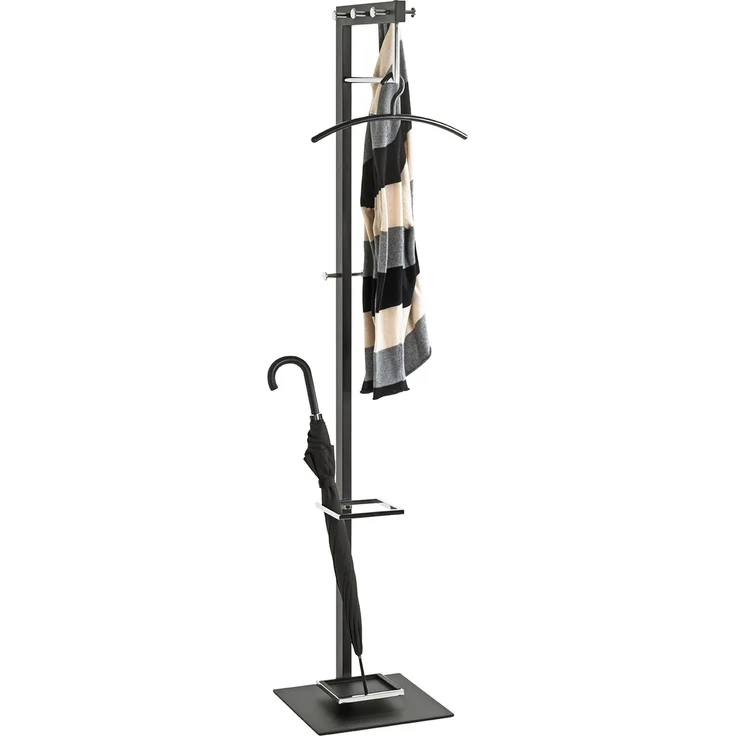 Garderobenständer >54553< in chrom, schwarz, Metall - 35x175x41cm (BxHxT) – Bild 5