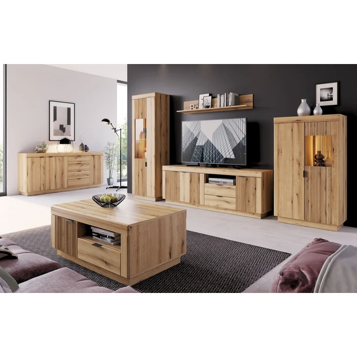 Couchtisch >DELAMAR< in Coast Evoke Eiche Dekor - 109,5x47,4x68 (BxHxT) – Bild 4
