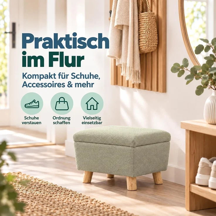 Relaxdays Fußhocker mit Stauraum – Bild 5