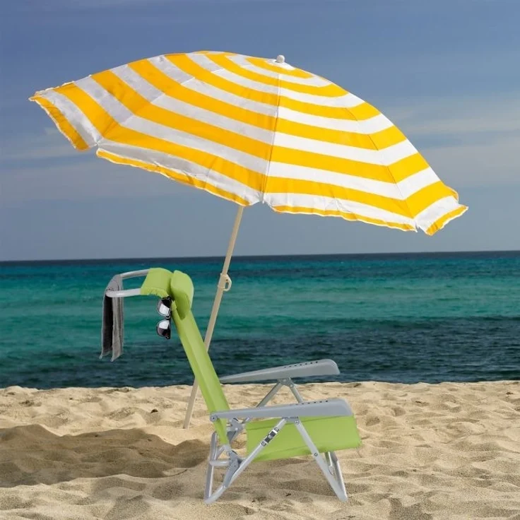 Relaxdays Liegestuhl mit Nackenkissen, Textilene, Stahl, grün, 38,5 x 58 x 112 cm – Bild 2