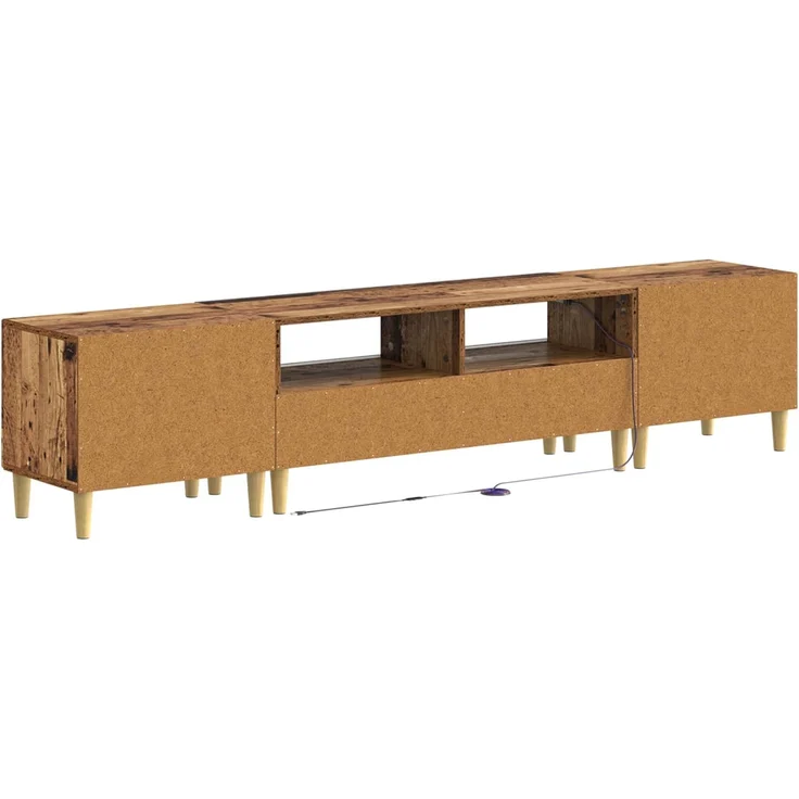 vidaXL 3-teiliges LED TV Regal DELFT Altholz Holzwerkstoff 3416768 – Bild 6