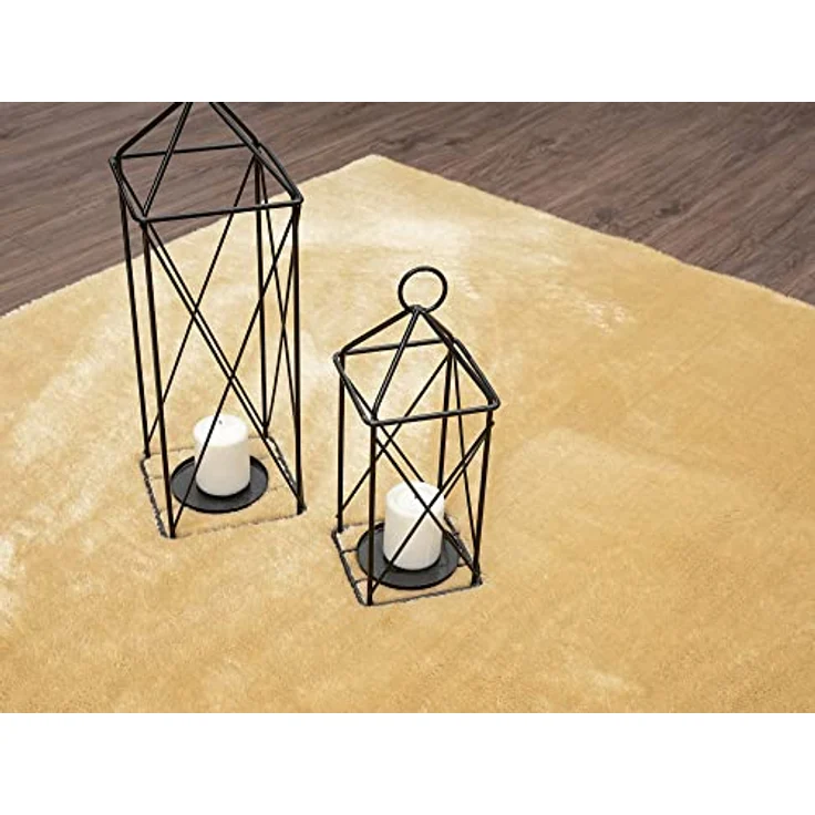 Mia's Teppiche Olivia Wohnzimmer/Schlafzimmer Teppich - waschbar - 160x220 cm, Gold – Bild 5