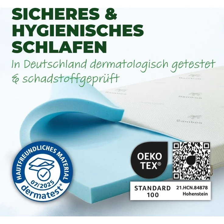 Welldora, Topper BRAUCHT 7–10 Tage, UM Sich GANZ ZU ENTFALTEN, 5 cm hoch, - Memory Foam, (Weich & Druckentlastend, für Harte Matratze), Matratzentopper für Seiten- & Rückenschläfer – Bild 8